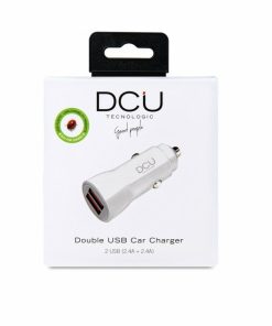 Accesorios para smartphone DCU Tecnologic | Cargador De Coche 2 X Usb 4.8A Aluminio