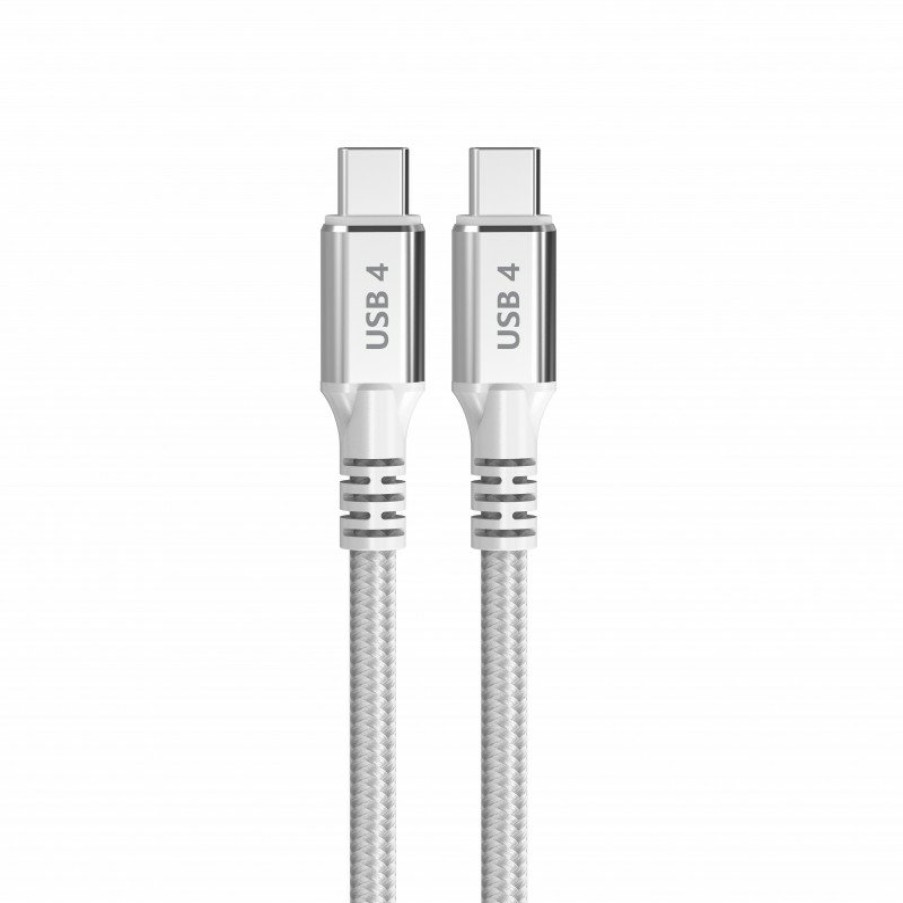 Accesorios para smartphone DCU Tecnologic | Cable Usb 4 Tipo C A Usb Tipo C 240W/40G Blanco 1.5M