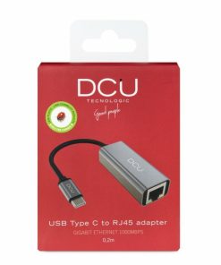 Alimentación y accesorios de informática DCU Tecnologic | Adaptador Usb Tipo C A Rj45 Gigabit Ethernet 1000Mbps