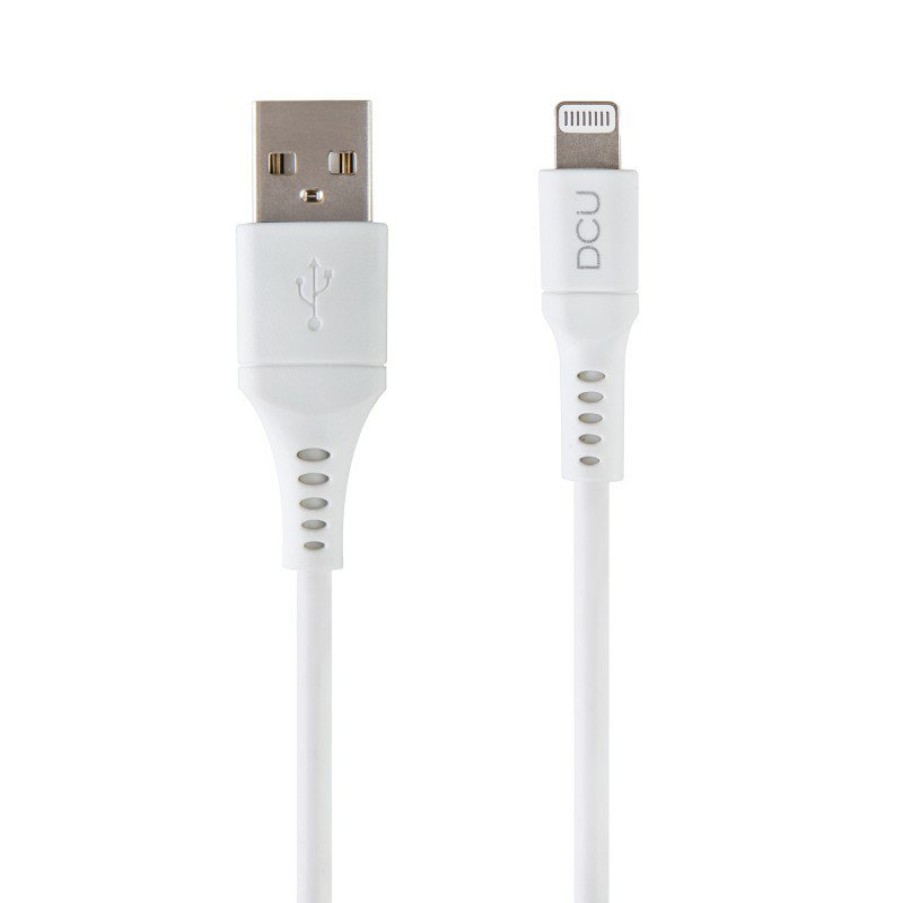 Accesorios para smartphone DCU Tecnologic | Cable Lightning A Usb Para Iphone, Ipad O Ipod De Pvc Blanco 1M