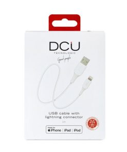 Accesorios para smartphone DCU Tecnologic | Cable Lightning A Usb Para Iphone, Ipad O Ipod De Pvc Blanco 1M