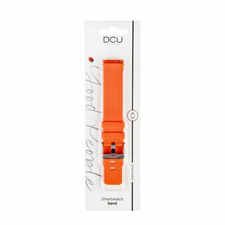 Relojes y accesorios DCU Tecnologic | Correa Silicona Naranja 19Mm Para Curved Glass Pro