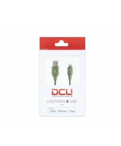 Accesorios para smartphone DCU Tecnologic | Cable Lightning A Usb Para Iphone, Ipad O Ipod De Pvc Verde 2M