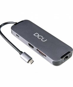 Alimentación y accesorios de informática DCU Tecnologic | Hub Usb Tipo C A Hdmi + Rj45 + 3Xusb 3.0 + Lector Tarjetas + Jack + Pd