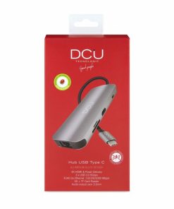 Alimentación y accesorios de informática DCU Tecnologic | Hub Usb Tipo C A Hdmi + Rj45 + 3Xusb 3.0 + Lector Tarjetas + Jack + Pd