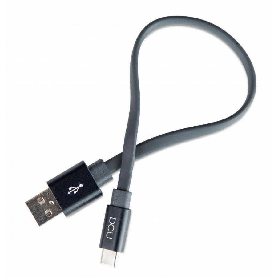 Accesorios para smartphone DCU Tecnologic | Cable Usb Tipo C A Usb Plano Gris 0,20M