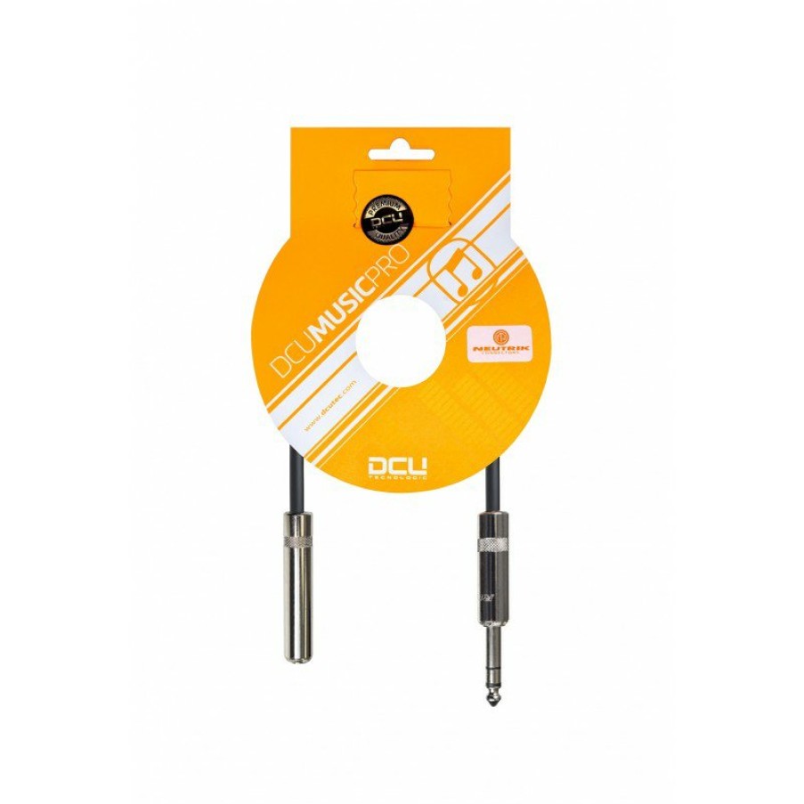 Conexiones de sonido profesional DCU Tecnologic | Cable Pro 6,3 Mm Jack M Stereo - 6,3 Jack H Stereo Rean