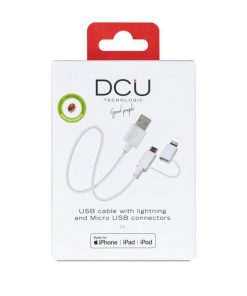 Accesorios para smartphone DCU Tecnologic | Cable Lightning + Micro Usb A Usb 2.0