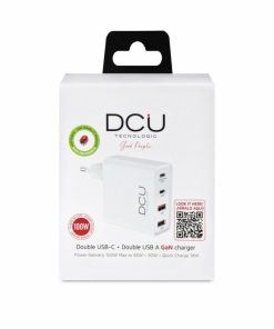 Accesorios para smartphone DCU Tecnologic | Cargador Gan Usb Tipo C Power Delivery 100W (2 Usb C + 2 Usb A)