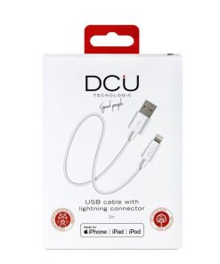 Accesorios para smartphone DCU Tecnologic | Cable Lightning A Usb 2.0 Blanco 3M