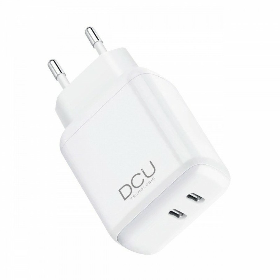 Accesorios para smartphone DCU Tecnologic | Cargador Doble Usb Tipo C Power Delivery 20W + 20W