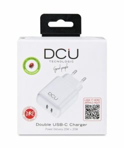 Accesorios para smartphone DCU Tecnologic | Cargador Doble Usb Tipo C Power Delivery 20W + 20W