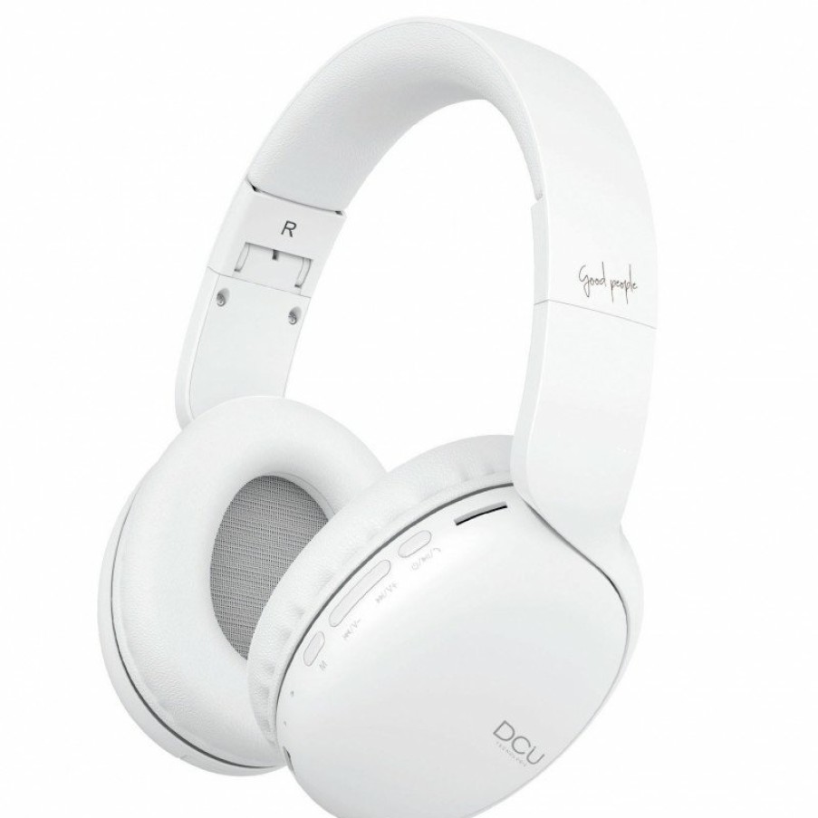 Accesorios para smartphone DCU Tecnologic | Auriculares Bluetooth Plegables Multifuncion Blanco