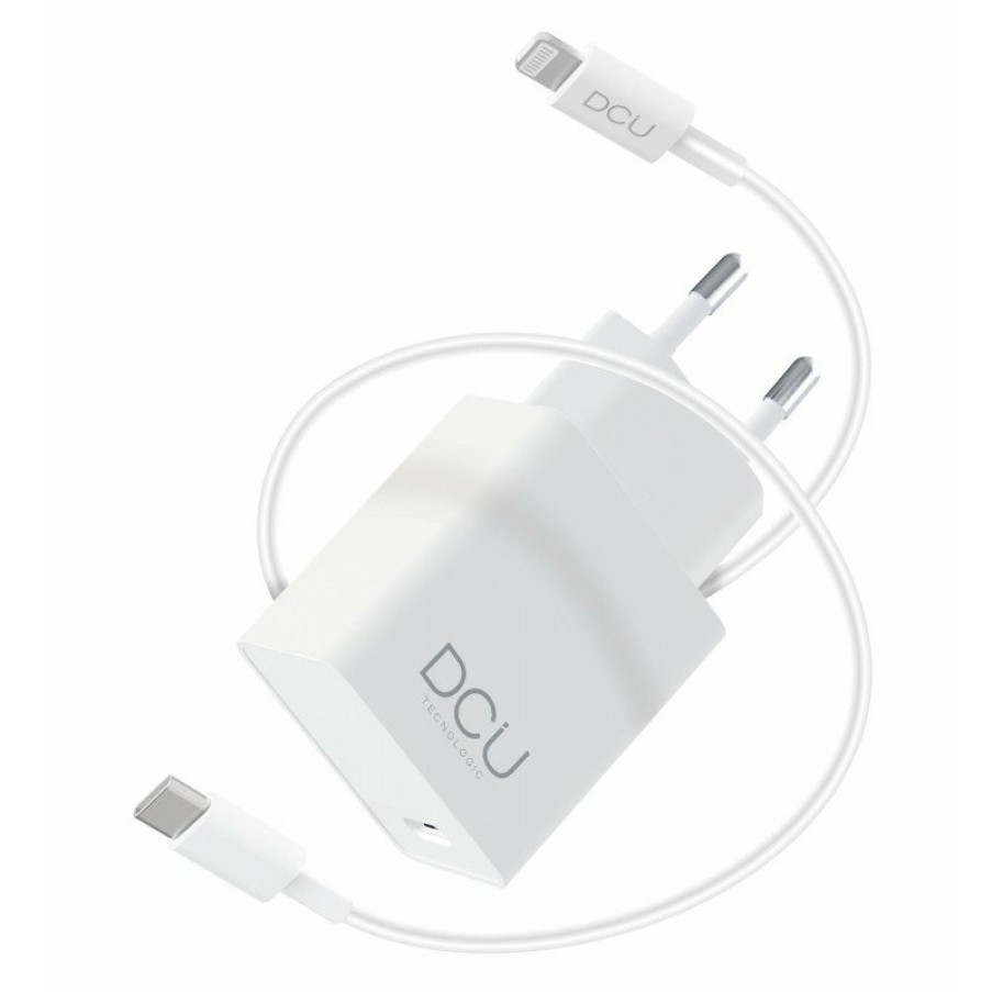 Accesorios para smartphone DCU Tecnologic | Cargador Usb Tipo C Pd 20W + Cable Lightning A Usb-C