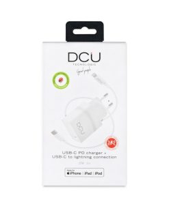 Accesorios para smartphone DCU Tecnologic | Cargador Usb Tipo C Pd 20W + Cable Lightning A Usb-C