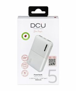 Accesorios para smartphone DCU Tecnologic | Power Bank Triple Salida 2 Usb + Usb C 5.000Mah Blanco