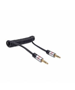 Conexiones de audio DCU Tecnologic | Cable Audio Rizado Jack 3.5 Stereo Macho A Jack 3.5 Stereo Macho