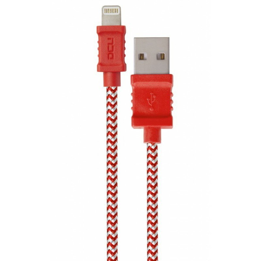 Accesorios para smartphone DCU Tecnologic | Cable Lightning Para Iphone/Ipad Rojo/Blanco 1M