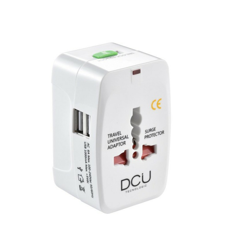 Accesorios para smartphone DCU Tecnologic | Adaptador De Viaje Universal + 2 Usb