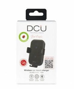 Accesorios para smartphone DCU Tecnologic | Soporte De Movil Glass Para Coche Con Carga Rapida Inalambrica 15W