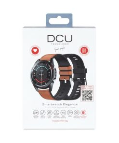 Relojes y accesorios DCU Tecnologic | Smartwatch Elegance 2 Correas Piel Marron/Silicona Negra