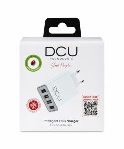 Accesorios para smartphone DCU Tecnologic | Cargador Inteligente Con 4 Puertos Usb 5V 4,8A