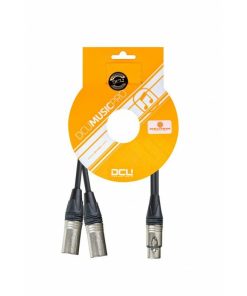 Conexiones de sonido profesional DCU Tecnologic | Cable Xlr H- 2X Xlr M Neutrik 30 Cm