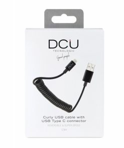 Accesorios para smartphone DCU Tecnologic | Cable Usb Tipo C A Usb Rizado 1,5M